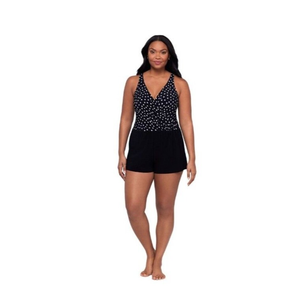 NEW! Women's Trimshaper Tummy Control Full Coverage Kim Romper Swimsuit, Size 16 - Picture 4 of 11
